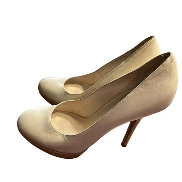 Christian Dior Cream Leather Platform Stiletto Heels‎ Shoes - Picture 15 of 16